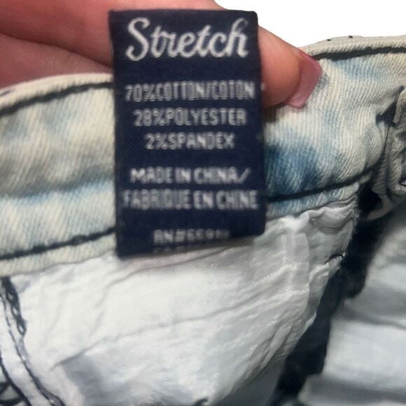 Boys Just For Me Light Wash Stretch Denim Jeans Size 6 Distressed - Picture 8 of 15